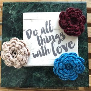 Cute Little Handmade Crochet Flower Brooch Pin